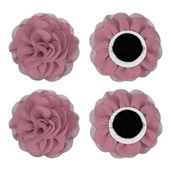 4 pc Chiffon Pet Collar Bow Tie Floral Grooming Supplies Grape NO SIZE
