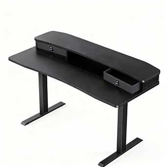 Electric Standing Desk, 55"x26", 2 Drawers, C-clamp Compatible, Adjustable Height, 4 Presets