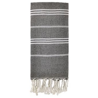 1 Pack Stripe Turkish Beach Towel with Tassel, Quick Dry, Sand Free Towel for Beach Bath 71" x 40"