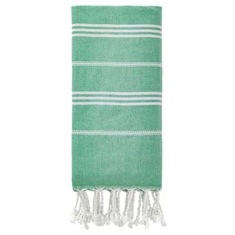 1 Pack Stripe Turkish Beach Towel with Tassel, Quick Dry, Sand Free Towel for Beach Bath 71" x 40"