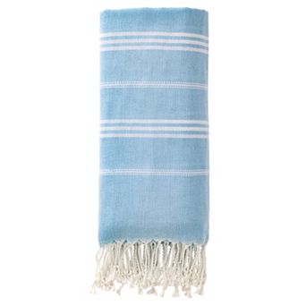 1 Pack Stripe Turkish Beach Towel with Tassel, Quick Dry, Sand Free Towel for Beach Bath 71" x 40"