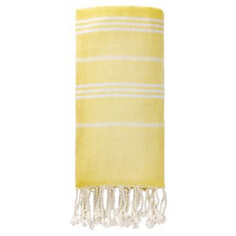 1 Pack Stripe Turkish Beach Towel with Tassel, Quick Dry, Sand Free Towel for Beach Bath 71" x 40"