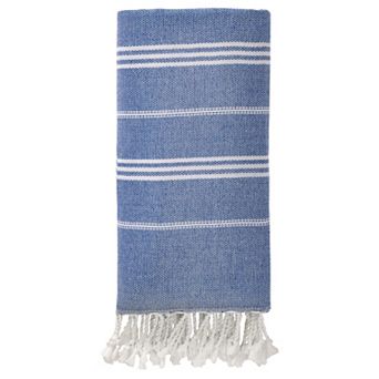 1 Pack Stripe Turkish Beach Towel with Tassel, Quick Dry, Sand Free Towel for Beach Bath 71" x 40"