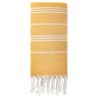 1 Pack Stripe Turkish Beach Towel with Tassel, Quick Dry, Sand Free Towel for Beach Bath 71" x 40"