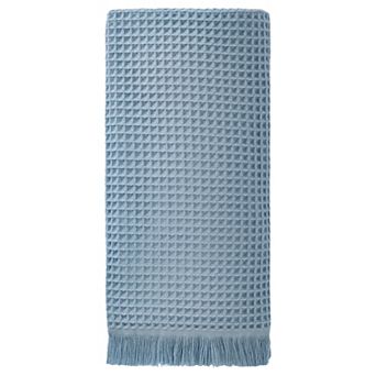 1 Pack Solid Cotton Waffle Bath Towel with Tassel, Quick Dry Highly Absorbent Towel for Gym 35" x70"