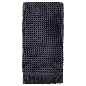1 Pack Solid Cotton Waffle Bath Towel with Tassel, Quick Dry Highly Absorbent Towel for Gym 35" x70"