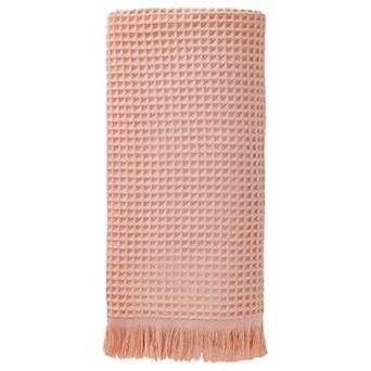 1 Pack Solid Cotton Waffle Bath Towel with Tassel, Quick Dry Highly Absorbent Towel for Gym 35" x70"
