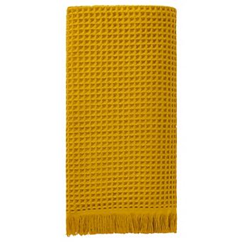 1 Pack Solid Cotton Waffle Bath Towel with Tassel, Quick Dry Highly Absorbent Towel for Gym 35" x70"