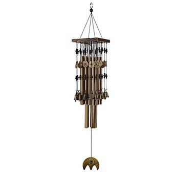 30" Pine Wind Chimes 24 Copper Tubes 16 Bell Memorial Garden Patio Hanging Decoration
