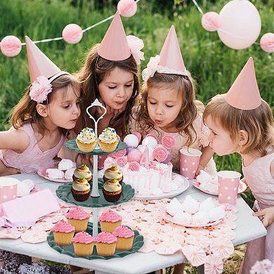 3-Layer Dessert Cupcake Stand Round with Tiered Serving Tray for Pastries 1 Set