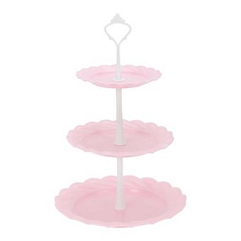 3-Layer Dessert Cupcake Stand Round with Tiered Serving Tray for Pastries 1 Set
