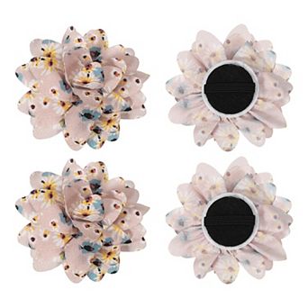 Dog Collar Flowers Soft Chiffon Collar Bow Tie Floral 4 pc