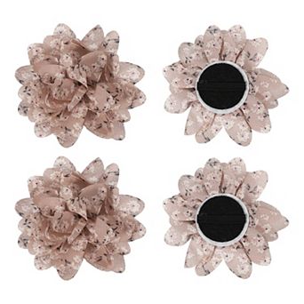 Dog Collar Flowers Soft Chiffon Collar Bow Tie Floral 4 pc