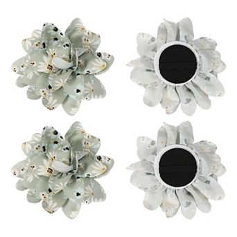 Dog Collar Flowers Soft Chiffon Collar Bow Tie Floral 4 pc