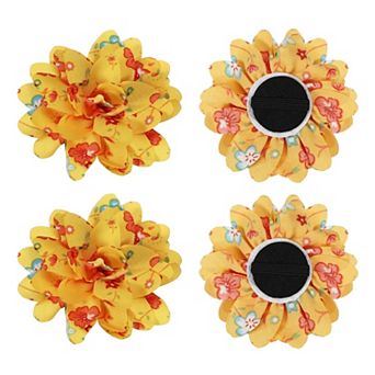 Dog Collar Flowers Soft Chiffon Collar Bow Tie Floral 4 pc