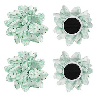 Dog Collar Flowers Soft Chiffon Collar Bow Tie Floral 4 pc