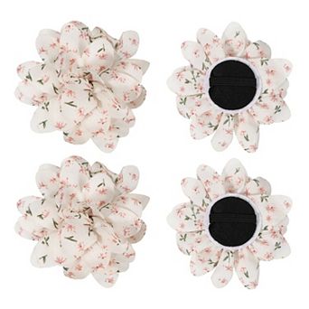 Dog Collar Flowers Soft Chiffon Collar Bow Tie Floral 4 pc