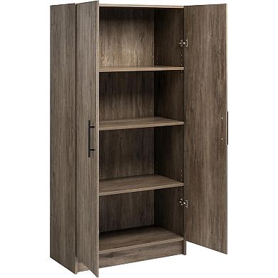 ZUQIETA Tall 2-Door Storage Cabinet with Adjustable Shelves, 65" High, Drifted Gray