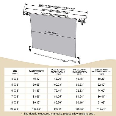Aoodor 5% Openness Cordless Solar Fabric Roller Shade, Sun Shade