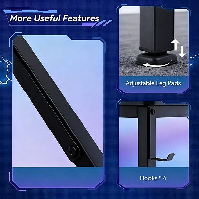 66" L-Shaped Gaming Desk with CPU Holder