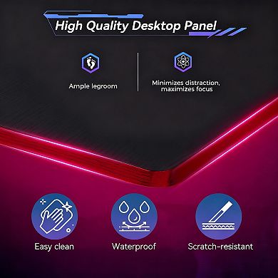 66" L-Shaped Gaming Desk with CPU Holder