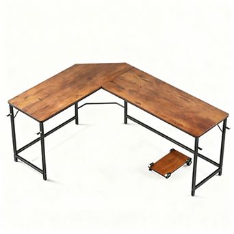 66" L-Shaped Gaming Desk with CPU Holder