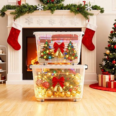 72QT Stackable Nestable Storage Bins with Secure Latches