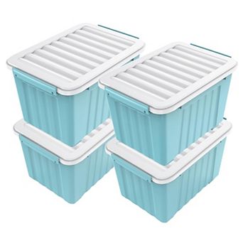 72-qt Stackable Nestable Storage Bins with Secure Latches