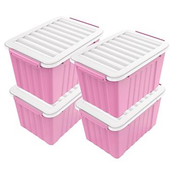 72-qt Stackable Nestable Storage Bins with Secure Latches