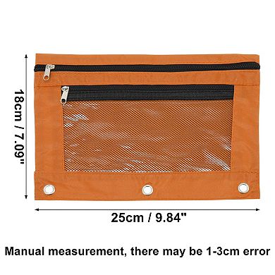 Double Layer Smooth Zipper Transparent Mesh Window Pencil Bag 1 Pc