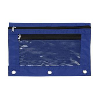 Double Layer Smooth Zipper Transparent Mesh Window Pencil Bag 1 pc