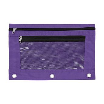 Double Layer Smooth Zipper Transparent Mesh Window Pencil Bag 1 pc