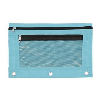 Double Layer Smooth Zipper Transparent Mesh Window Pencil Bag 1 pc
