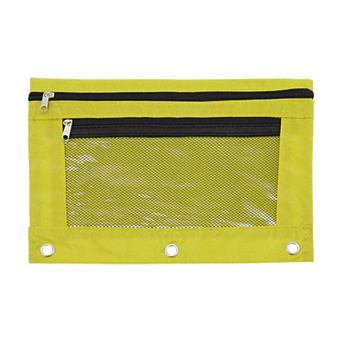 Double Layer Smooth Zipper Transparent Mesh Window Pencil Bag 1 pc