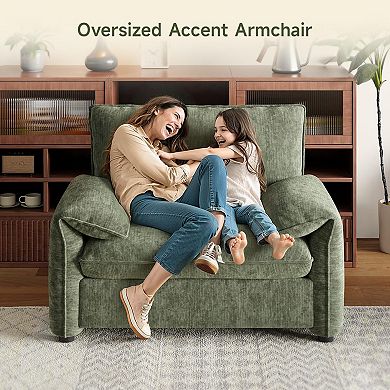 41-inch oversized chenille armchair, single-seater sofa. Comfortable, easy to assemble, sturdy