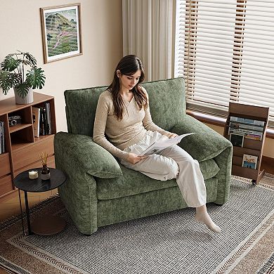 41-inch oversized chenille armchair, single-seater sofa. Comfortable, easy to assemble, sturdy