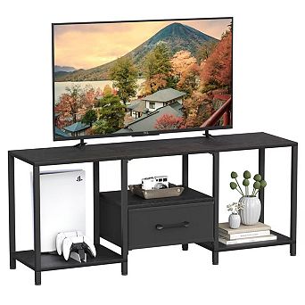 LED TV Stand with Storage, 22 Color Modes, 55" TV, Living Room Bedroom