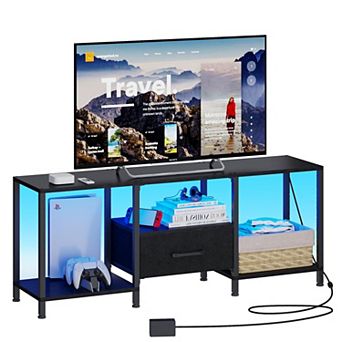 LED TV Stand with Storage, 22 Color Modes, 55" TV, Living Room Bedroom