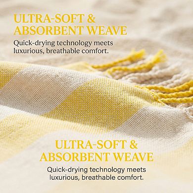1 Pack Stripe Beach Towel, Lightweight, Absorbent and Quick Dry, Sand Free Towel for Swim 71" x 40"