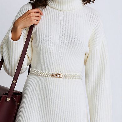 Adjustable Beige Waist Belt for Fashionable Outfits 1 Pc