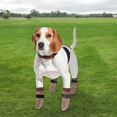4Pcs Pet Socks for Dogs with Adjustable Sticky Tapes Paw Protection
