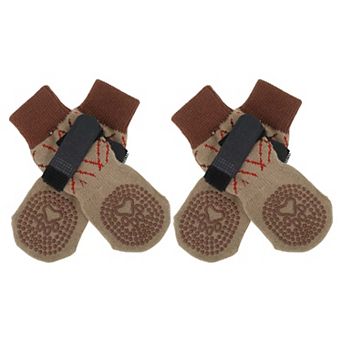 4 pc Pet Socks for Dogs with Adjustable Sticky Tapes Paw Protection