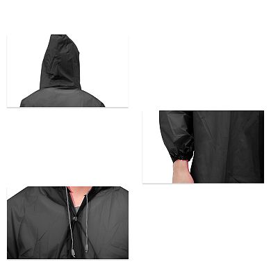 2 Pcs Reusable Rain Ponchos with Hood and Drawstring