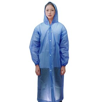 2 pc Reusable Rain Ponchos with Hood and Drawstring