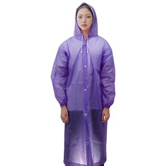 2 pc Reusable Rain Ponchos with Hood and Drawstring