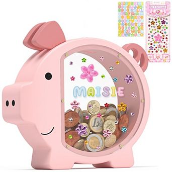 Wooden Money Box: Clear View, Durable, Personalized, Perfect for Kids, Birthdays, Christmas