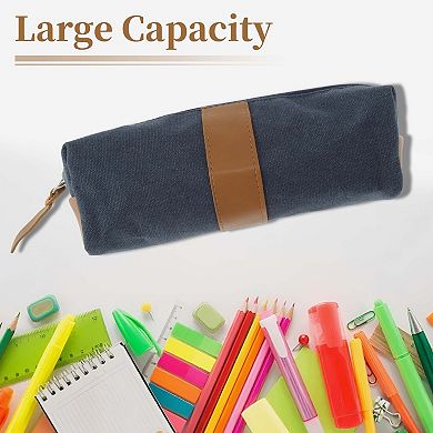 Oxford Patchwork Style Pencil Pouch with Large Capacity for Office Supplies 1 Pc