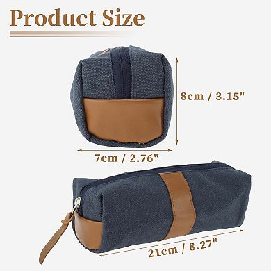 Oxford Patchwork Style Pencil Pouch with Large Capacity for Office Supplies 1 Pc