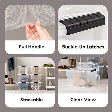 Durable Plastic Storage Bins with Stackable Design and Secure Lid