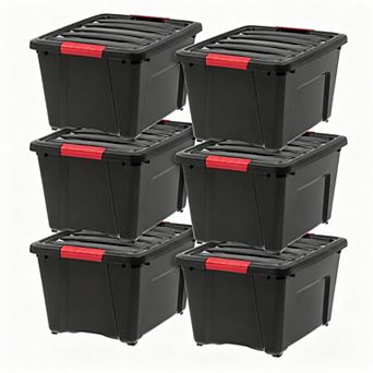 Durable Plastic Storage Bins with Stackable Design and Secure Lid